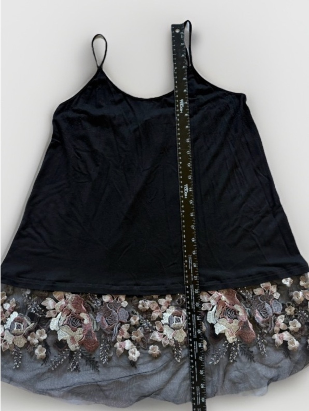 Floral Embroidered Rhinestone Tulle Cami Tank Top Whimsigoth Y2K Festival Boho - Picture 9 of 10